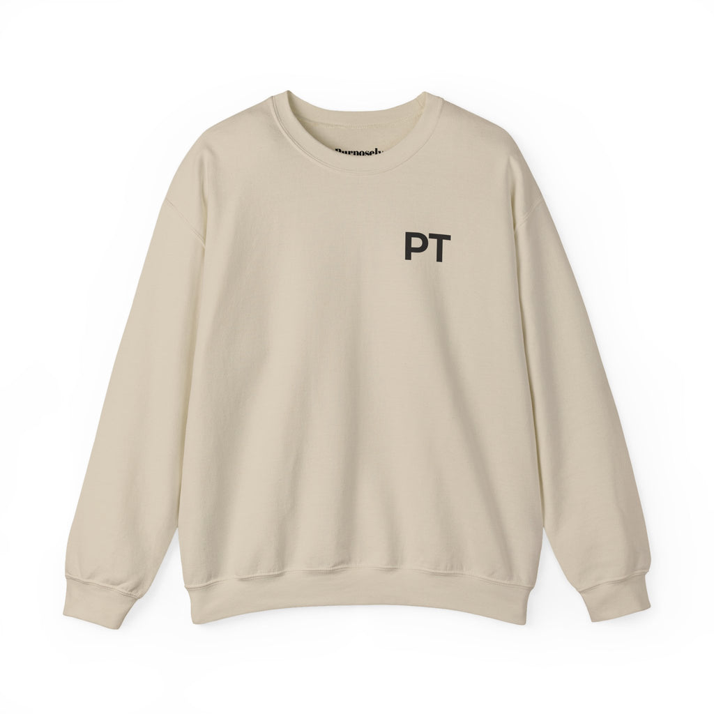 PT Minimalist Crewneck Sweatshirt — "CoveredByGrace" Circular Back Logo