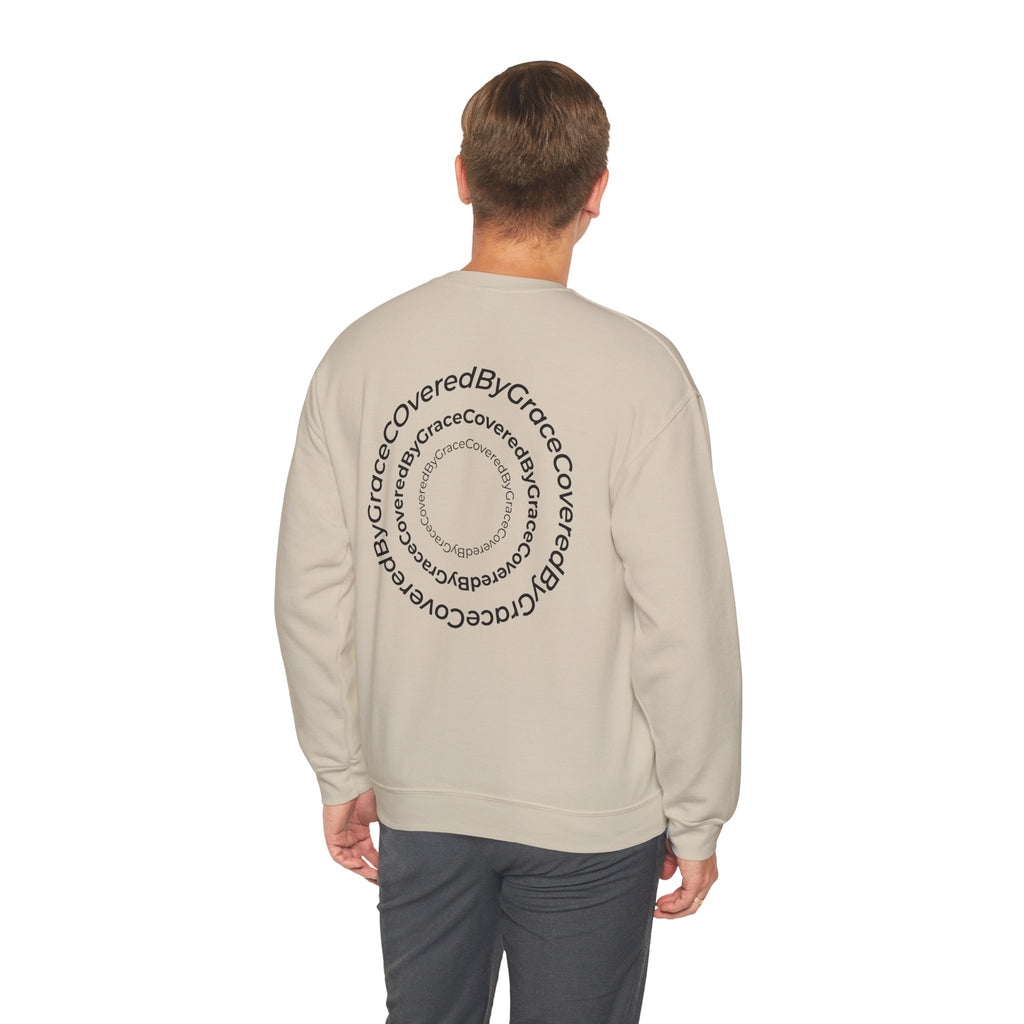 PT Minimalist Crewneck Sweatshirt — "CoveredByGrace" Circular Back Logo