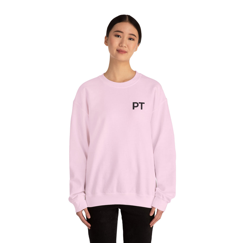 PT Minimalist Crewneck Sweatshirt — "CoveredByGrace" Circular Back Logo
