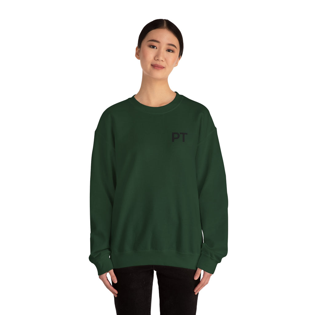 PT Minimalist Crewneck Sweatshirt — "CoveredByGrace" Circular Back Logo