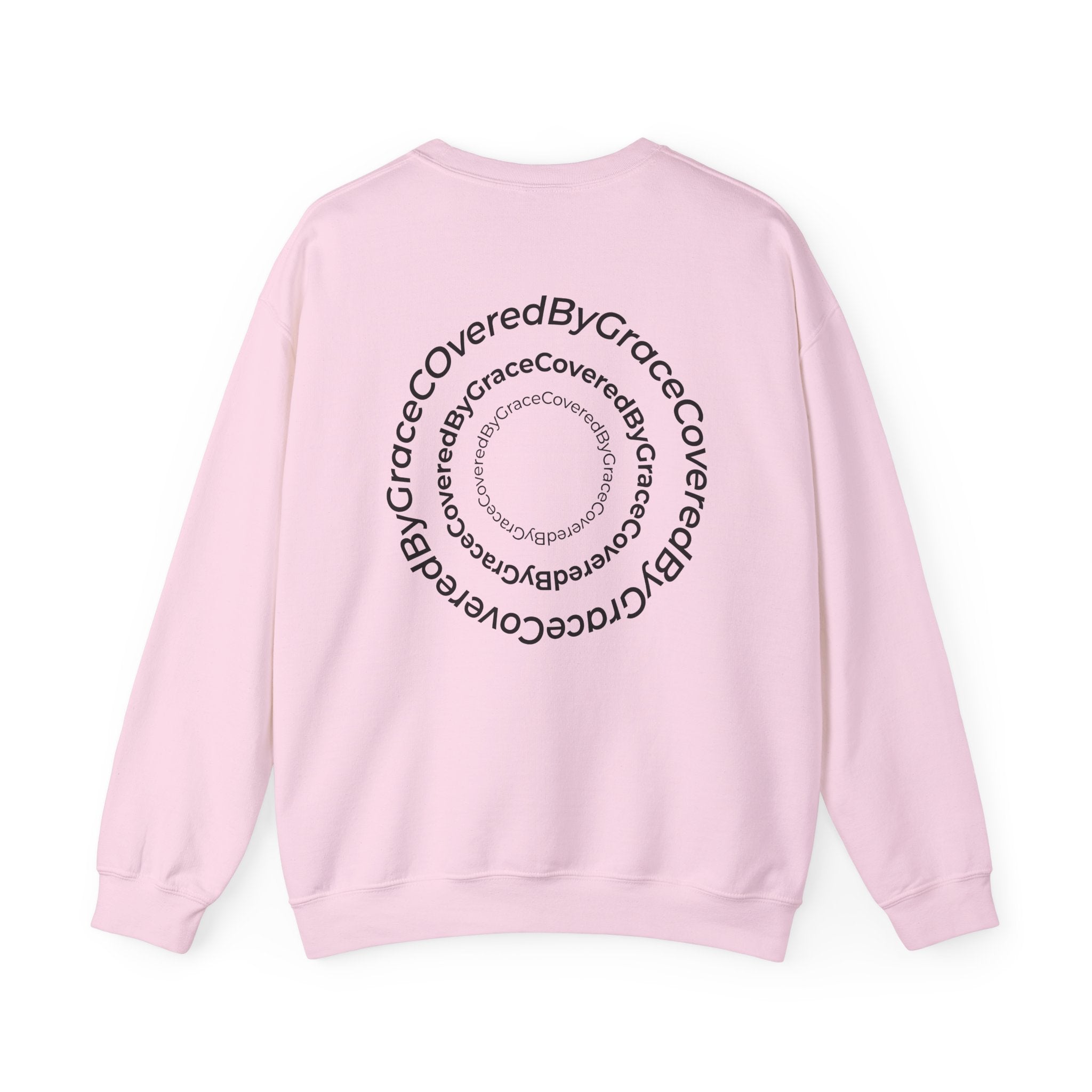 PT Minimalist Crewneck Sweatshirt — "CoveredByGrace" Circular Back Logo