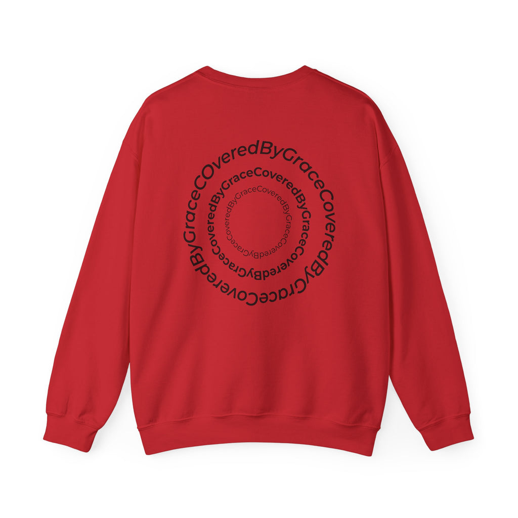 PT Minimalist Crewneck Sweatshirt — "CoveredByGrace" Circular Back Logo