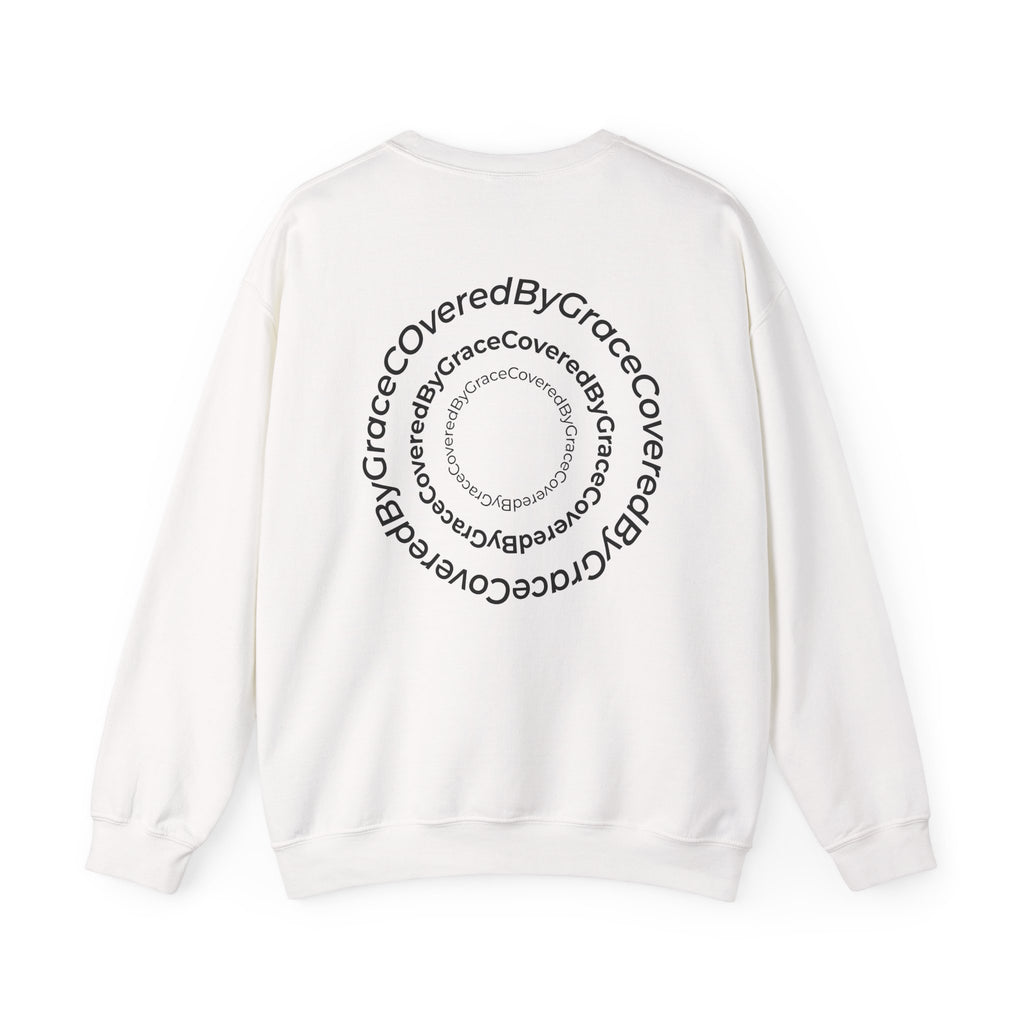 PT Minimalist Crewneck Sweatshirt — "CoveredByGrace" Circular Back Logo
