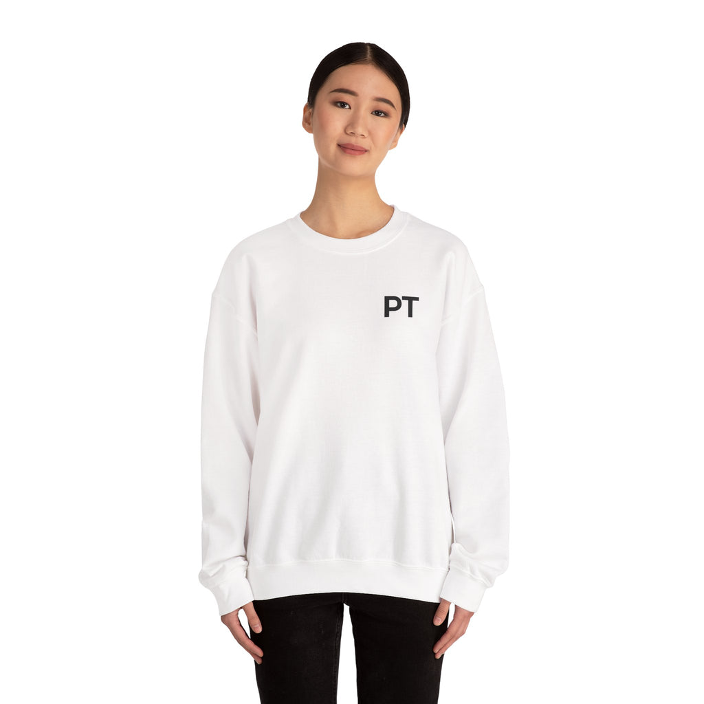 PT Minimalist Crewneck Sweatshirt — "CoveredByGrace" Circular Back Logo