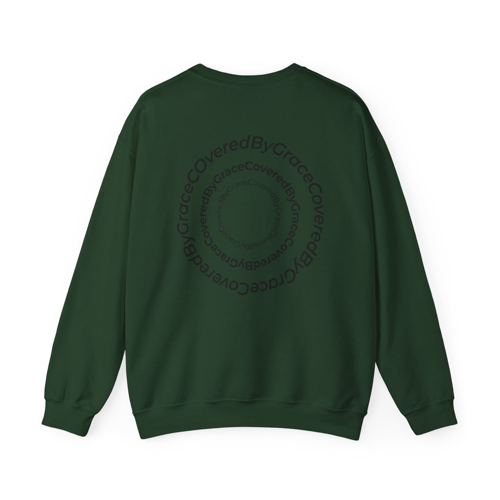 PT Minimalist Crewneck Sweatshirt — "CoveredByGrace" Circular Back Logo