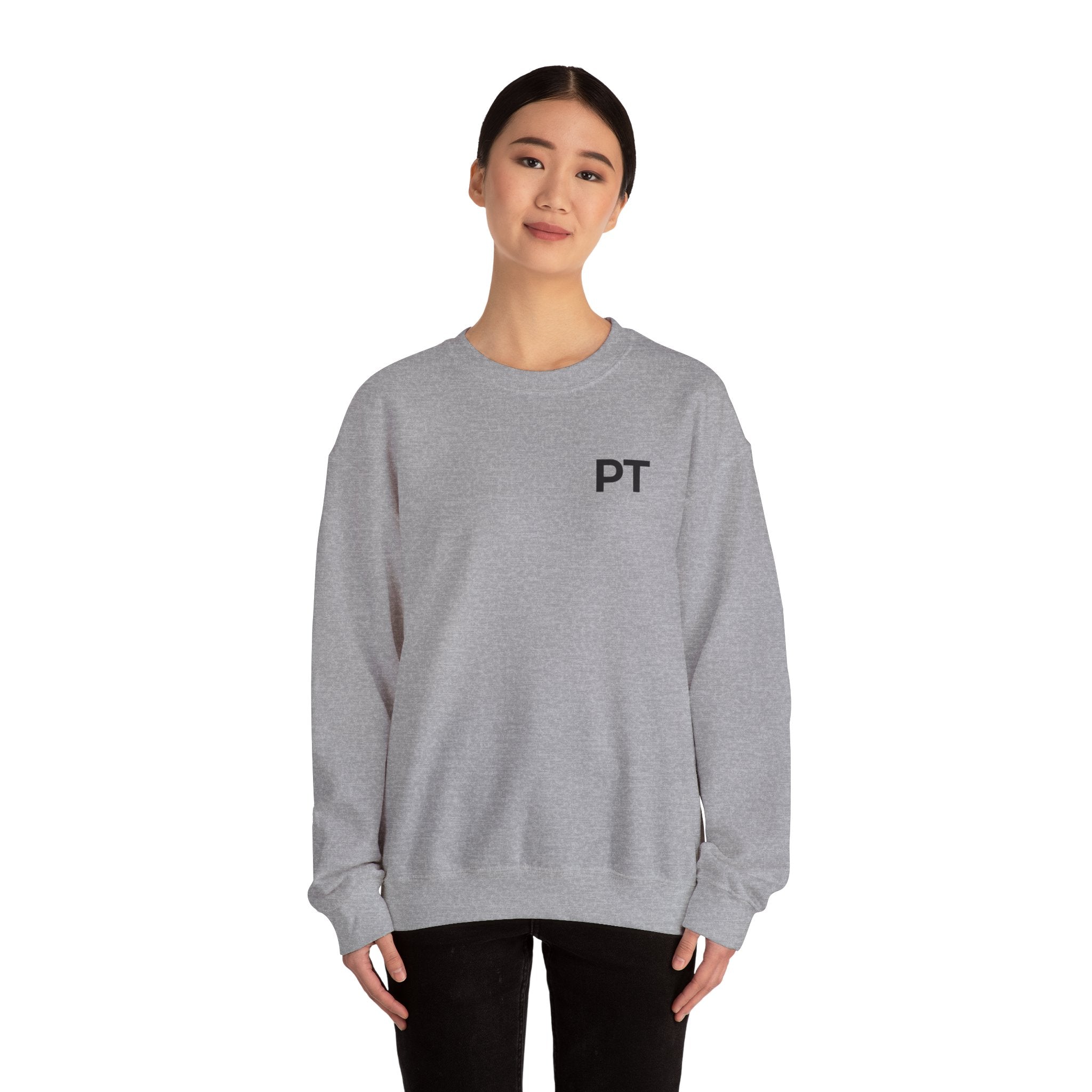 PT Minimalist Crewneck Sweatshirt — "CoveredByGrace" Circular Back Logo