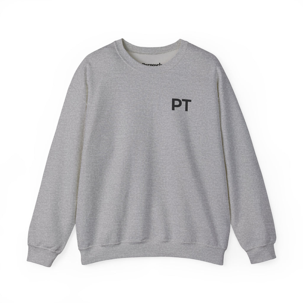 PT Minimalist Crewneck Sweatshirt — "CoveredByGrace" Circular Back Logo